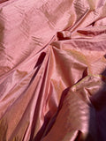 Designer Quality Iridescent Silk Dupioni, Hand Woven - PEACH!!!
