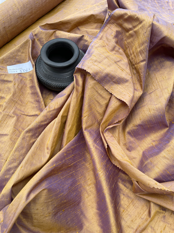 Designer Quality Slubby Dupioni, Hand Woven - PURPLE/GOLD!!!