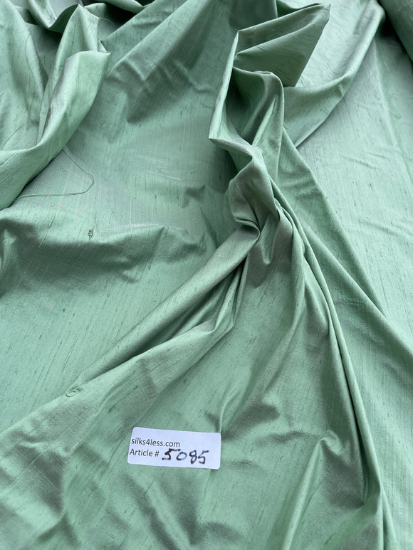 Designer Quality Iridescent Silk Dupioni, Hand Woven - GREEN TRELLIS!!!