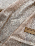 Designer Quality Silk Shantung Jacquard & Paisley Embroidery - WHEAT!!!