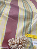Designer Quality Silk Taffeta Stripes - IVORY/ GREENS/ GOLDEN YELLOW!!!