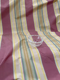 Designer Quality Silk Taffeta Stripes - IVORY/ GREENS/ GOLDEN YELLOW!!!