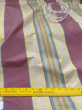 Designer Quality Silk Taffeta Stripes - IVORY/ GREENS/ GOLDEN YELLOW!!!