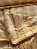Designer Quality Silk Taffeta Plaid  - GOLDEN YELLOW/ RED/ GREENS!!!