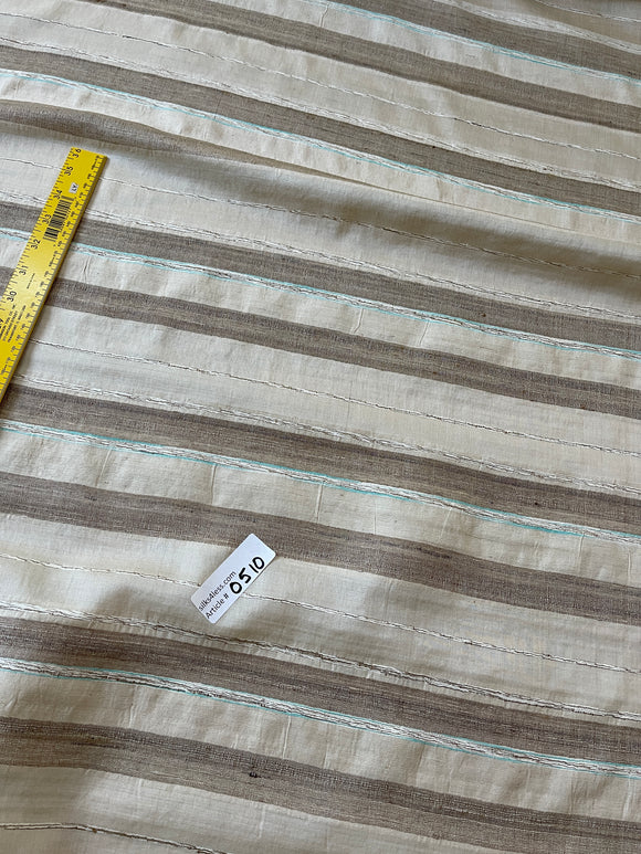 Fabulous Quality Unique Raw Silk Tussah Novelty Raised Stripes - SEA FOAM GREEN!!!