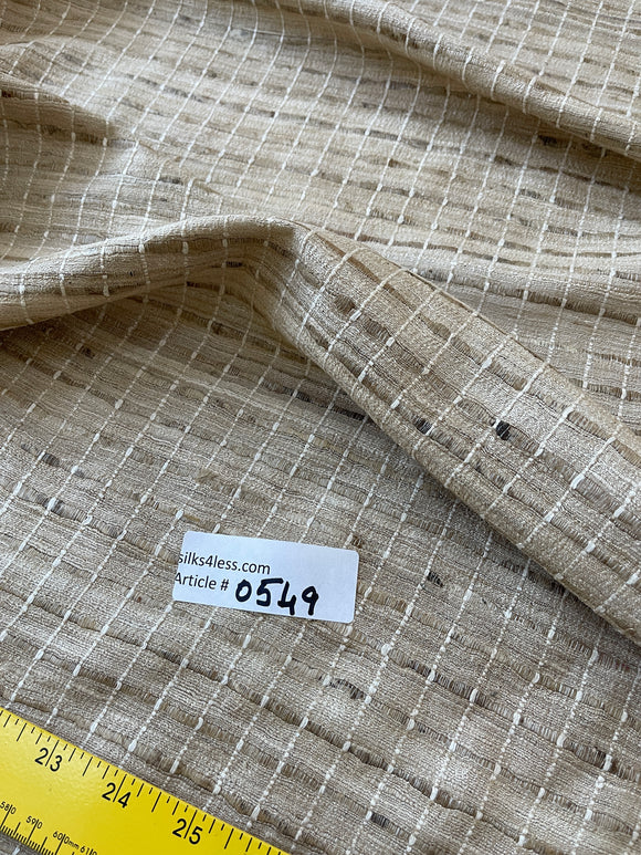 Fabulous Quality Raw Silk Tussah Checks - NATURAL!!!