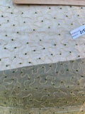 Exquisite Quality Silk Tissue Novelty/ HAND EMBROIDERY - WHITE/ GOLD!!!
