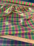 Exquisite Quality Silk Tissue Plaid - GREENS/ PURPLE!!!