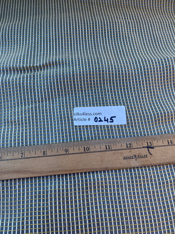 Exquisite Quality Organza Silk Gingham check - WHITE/ GOLD!!!