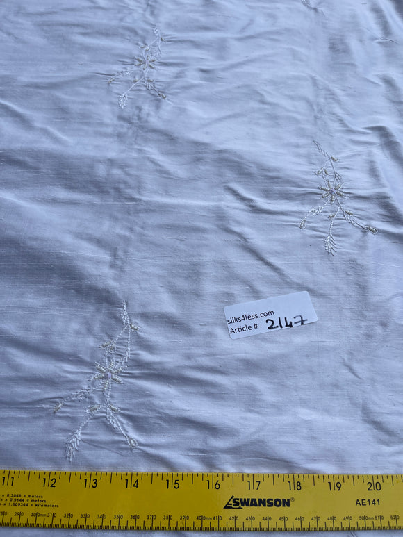 Designer Quality Shantung Hand Embroidered:  OFF-WHITE!!!