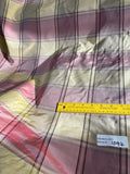 Designer Quality Silk Taffeta Plaid  - BRICK RED/ OLIVE/ GOLD!!!