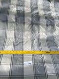 Designer Quality Silk Taffeta Plaid  - GREENS/ PEWTER/ OFF-WHITE/OFF-WHITE/GRAY!!!
