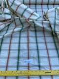 Designer Quality Silk Taffeta Plaid - CREAM/ GREES/ RUST!!!