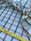 Designer Quality Silk Taffeta Plaid - CREAM/ GREES/ RUST!!!