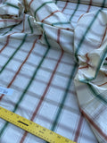 Designer Quality Silk Taffeta Plaid - CREAM/ GREES/ RUST!!!