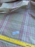 Designer Quality Silk Taffeta Plaid  -  OFF-WHITE/ RED/ GREENS!!!