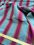 Designer Quality Silk Taffeta Stripes  - GREENS/ GOLDS/ RED!!!