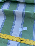 Designer Quality Silk Taffeta Stripes  - GREENS/ OFF-WHITE, SKY BLUE!!!