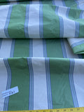 Designer Quality Silk Taffeta Stripes  - GREENS/ OFF-WHITE, SKY BLUE!!!