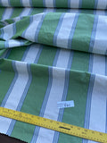 Designer Quality Silk Taffeta Stripes  - GREENS/ OFF-WHITE, SKY BLUE!!!