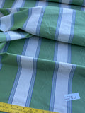 Designer Quality Silk Taffeta Stripes  - GREENS/ OFF-WHITE, SKY BLUE!!!