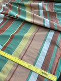 Designer Quality Silk Taffeta Stripes - GREENS/ BROWNS/ GOLDEN YELLOW/ OFF-WHITE!!!