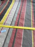 Designer Quality Silk Taffeta Stripes - OLIVE GOLD/ BRICK RED/ LEAD!!!