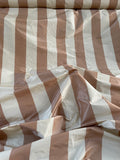 Designer Quality Silk Taffeta Stripes - IVORY/ BROWN!!!