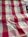 Designer Quality Silk Taffeta Plaid - BRICK RED/ CREAM/ OLIVE GRAY!!!