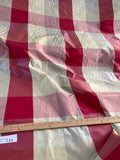 Designer Quality Silk Taffeta Plaid - BRICK RED/ CREAM/ OLIVE GRAY!!!