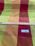 Designer Quality Silk Taffeta Plaid - BRICK RED/ GREENS/ PEACH!!!