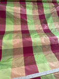 Designer Quality Silk Taffeta Plaid - BRICK RED/ GREENS/ PEACH!!!