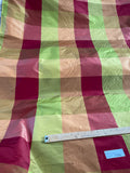 Designer Quality Silk Taffeta Plaid - BRICK RED/ GREENS/ PEACH!!!