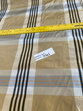 Designer Quality Silk Taffeta Plaid - GOLD/ CREAM/ BLUES!!!