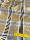Designer Quality Silk Taffeta Plaid - GOLD/ CREAM/ BLUES!!!