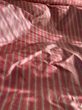 Designer Quality Silk Taffeta Stripes - BRICK RED/ GOLD!!!