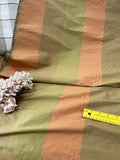 Designer Quality Silk Shantung Stripes -GREEN / OLIVE GREEN/ GOLD!!!