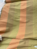 Designer Quality Silk Shantung Stripes -GREEN / OLIVE GREEN/ GOLD!!!
