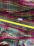 Designer Quality Silk Shantung plaid - Wine/ Greens!!!