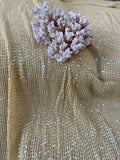 Exquisite Quality Silk Chiffon Heavy Hand Embroidery - GOLDEN YELLOW!!!