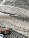 Exquisite Quality Silk Tissue Gingham Check Pattern - WHITE/ SILVER!!!