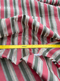 Exquisite Quality Gorgeous Silk Organza Sheer Vertical Stripes - MOSS GREEN/ BRICK RED!!!