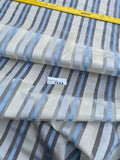 Exquisite Quality Gorgeous Silk Organza Sheer Vertical Stripes - BLUES/ CREAM/ OFF-WHITE!!!