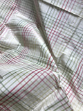 Fantastic Quality Silk Taffeta Plaid  - OFF-WHITE/RED/GREENS!!!