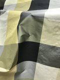 Fantastic Quality Silk Taffeta Plaid  - BLACK/ CREAM/ OLIVE/ IVORY!!!