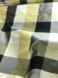 Fantastic Quality Silk Taffeta Plaid  - BLACK/ CREAM/ OLIVE/ IVORY!!!