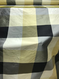 Fantastic Quality Silk Taffeta Plaid  - BLACK/ CREAM/ OLIVE/ IVORY!!!