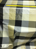 Fantastic Quality Silk Taffeta Plaid  - BLACK/ CREAM/ OLIVE/ IVORY!!!