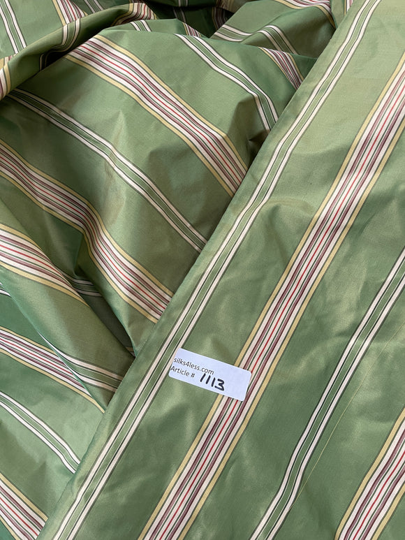 Designer Quality Silk Taffeta Stripes  - Oak Hallow / SHALLOW VALLEY!!!