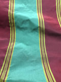 Designer Quality Silk Taffeta Stripes  - GREENS/ GOLDS/ RED!!!